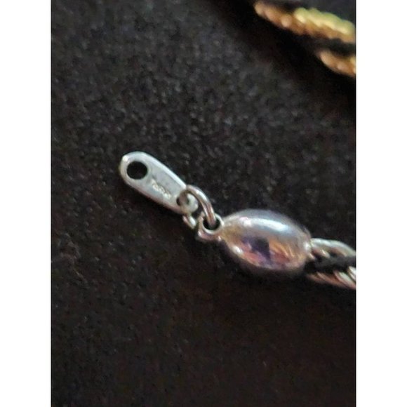 Vintage Trifari - 3 pieces of Twisted Gold and Black Necklace and Bracelet Silve - Picture 4 of 5
